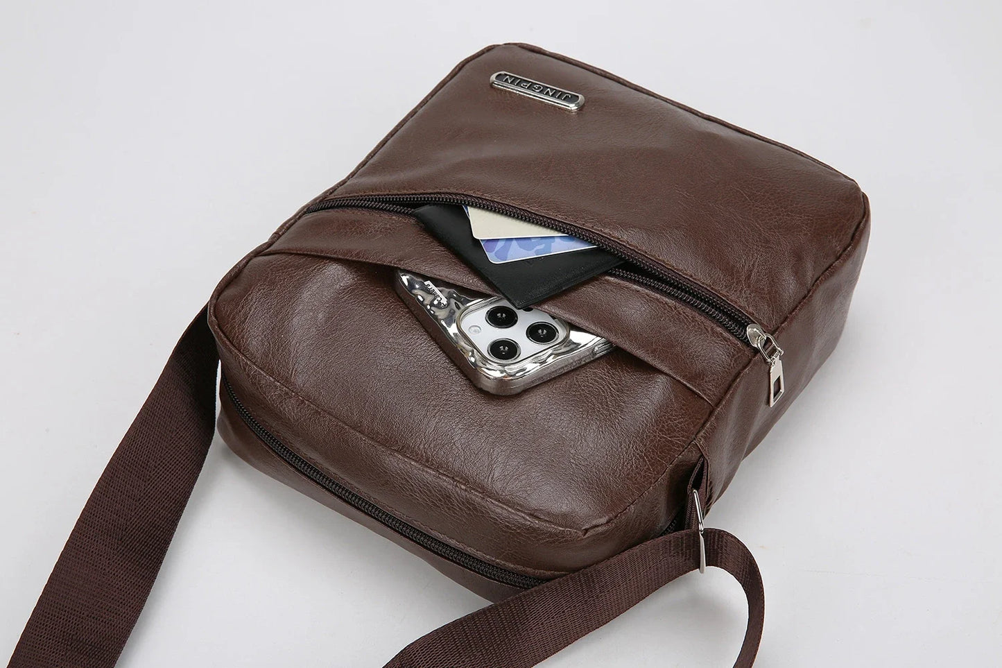 Men's PU Shoulder Bag | Casual Waterproof Nylon Messenger Bag & Fashion Tote Travel Crossbody Bag Luxegan
