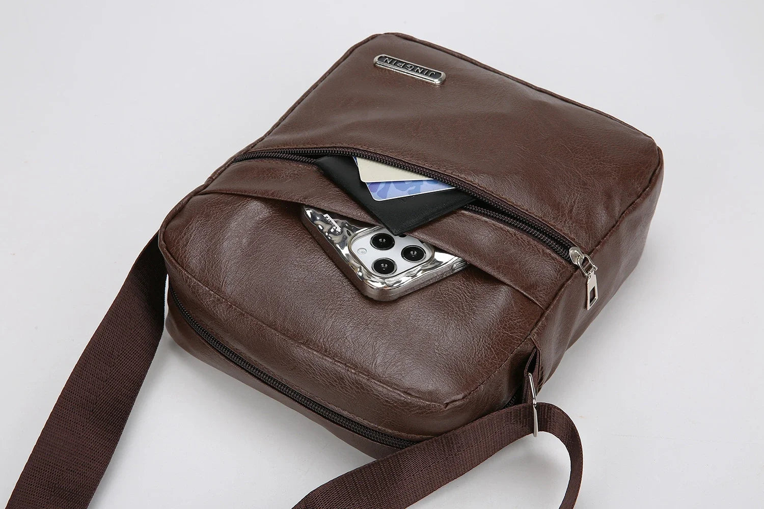 Men's PU Shoulder Bag | Casual Waterproof Nylon Messenger Bag & Fashion Tote Travel Crossbody Bag Luxegan