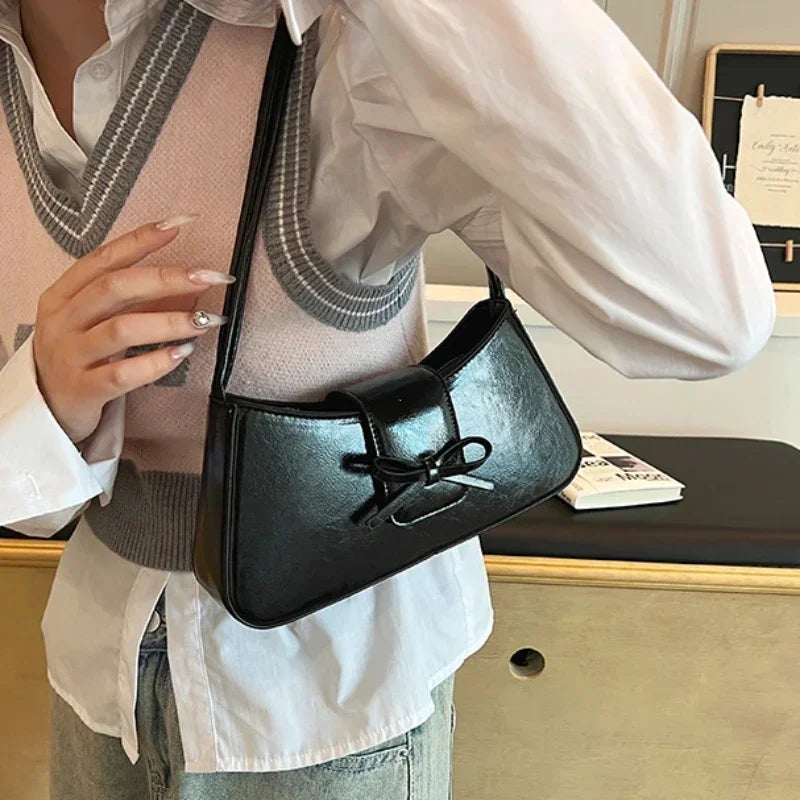 High-Grade Sense Retro Women's Underarm Bag | Spring New PU Leather Lady Commuter Shoulder Bag (Solid Small Handbags for Women) Luxegan