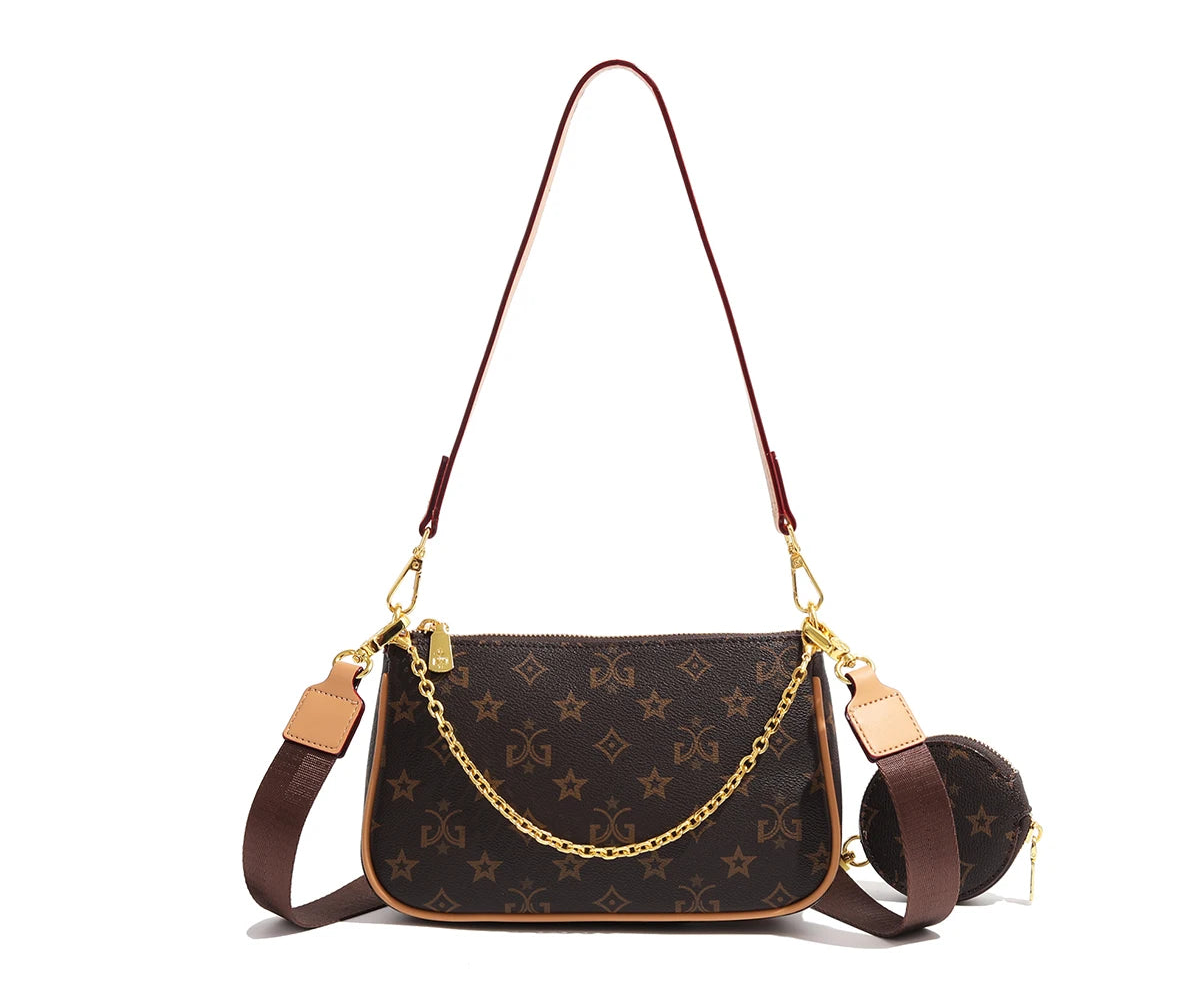 Fashionable & Leisure Retro Flower Shoulder Bag | Genuine Leather Underarm Handbag & Versatile Crossbody Small Bag Luxegan