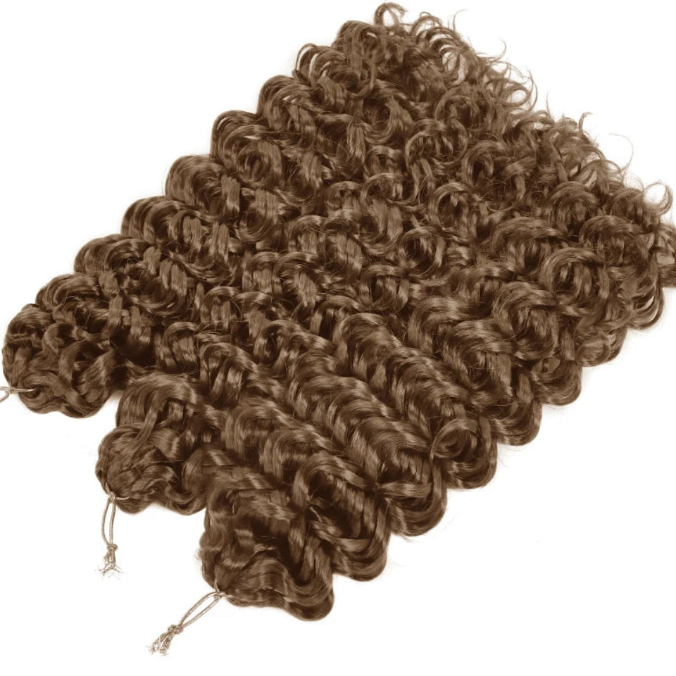 14–22 Inch Synthetic Deep Wave Crochet Hair | Afro Curl Braiding Extensions Luxegan