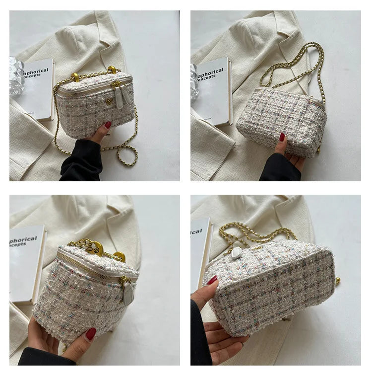 Women's Shoulder Bags | Popular Niche Crossbody Bag & Wool Chain Small Square Bag Luxegan