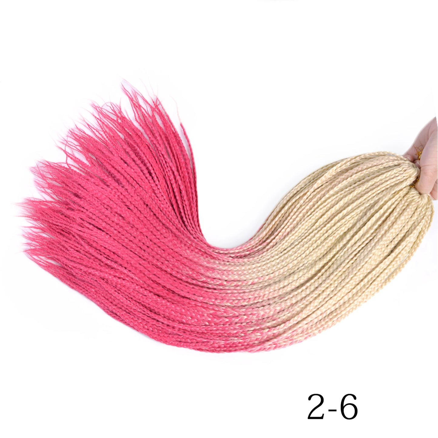 Ombre Box Braids Crochet Hair Extensions – Synthetic Straight Braiding Hair 14"/18"/24" | 22 Strands/Pack