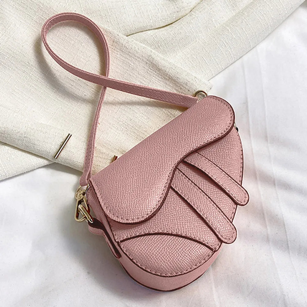 Mini Solid Saddle Bag | Soft Fashion Crossbody Purse Luxegan
