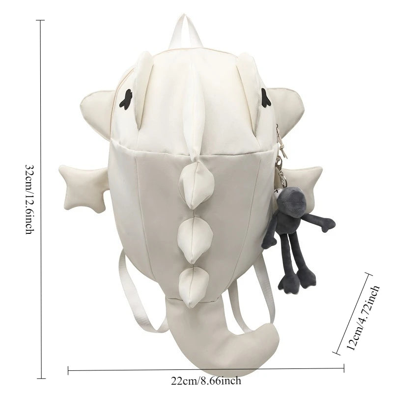 Shark Creative Monster Backpack | Funny Personalized Cartoon Nylon School Bag for Students (Unisex) Luxegan