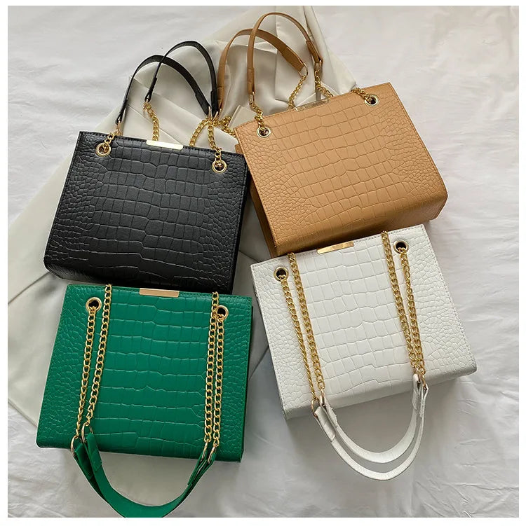 Fashion Luxury Crossbody Bag for Women | New Trendy Designer Shoulder Bag | Sophisticated Solid Color Leisure Messenger | Elegant PU Leather Square Handbag with Versatile Dual Straps Luxegan