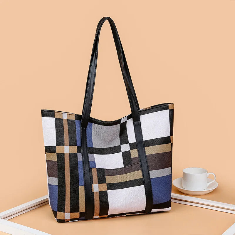 Tote Bag Women's | New Fashion Lightweight & Large Capacity Checkered Handbag Luxegan