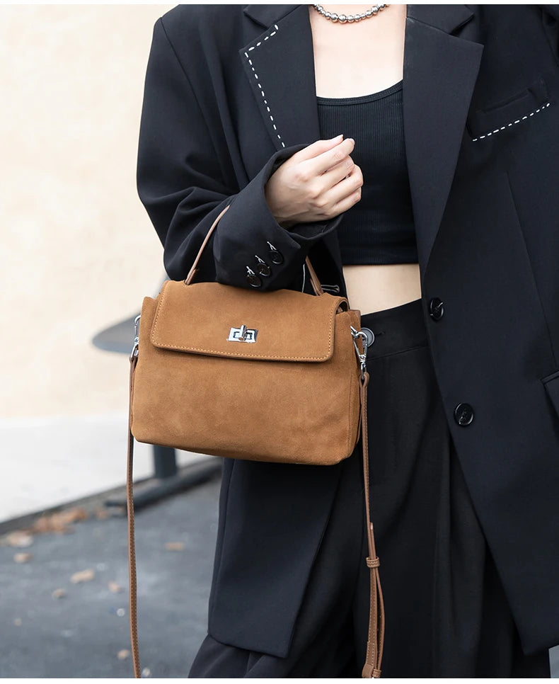 Women's Cow Genuine Leather Shoulder Bag Female Soft Natural Cowhide Retro Handbags Ladies Fashion Trend Commute Crossbody Bags Luxegan