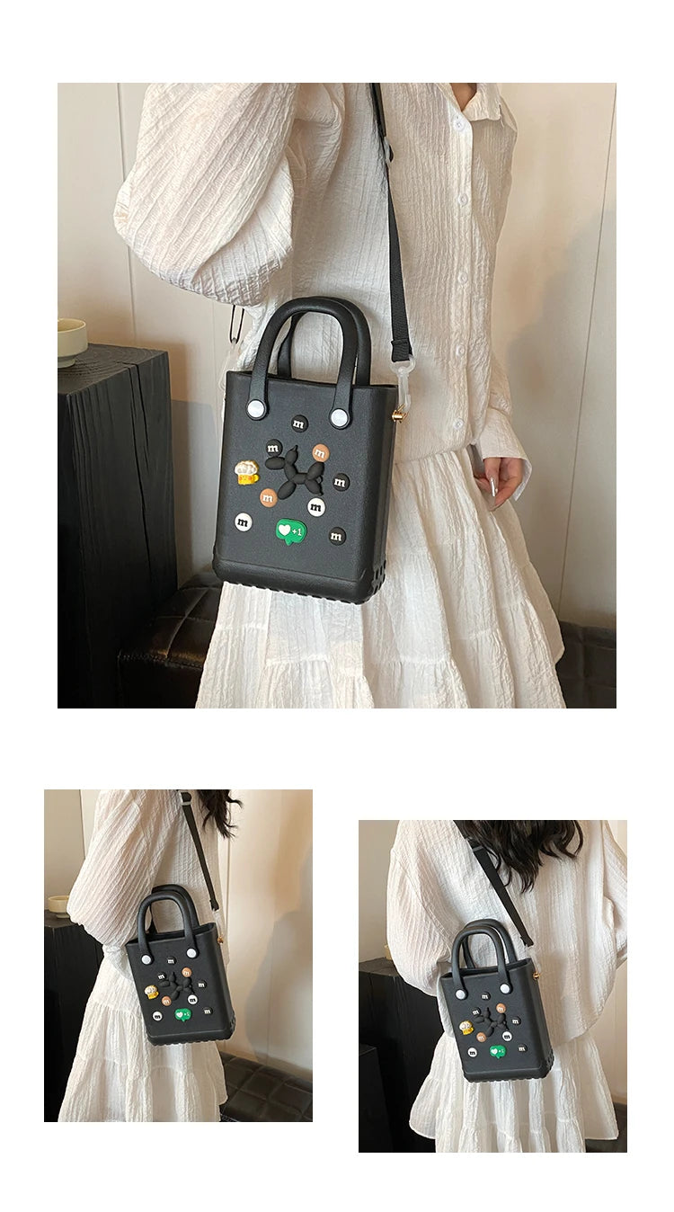 Hard Waterproof PVC Bucket Bag | Lightweight Beach & Travel Handbag Luxegan