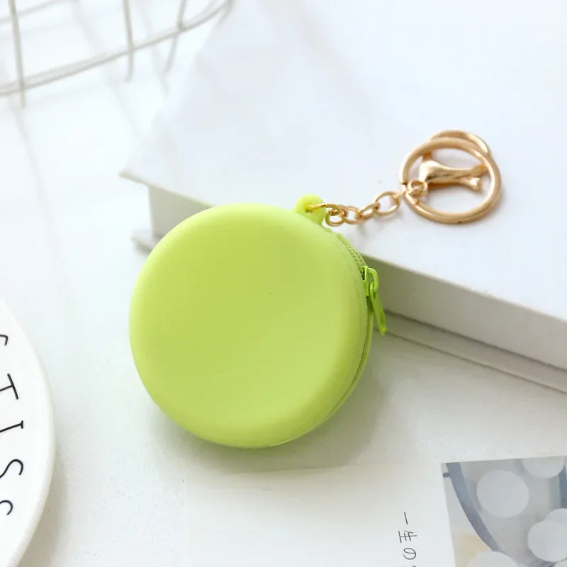 Cute Women Coin Wallet Pendant Keychain | Silicone Round Coins Bag Small Girls Key Bag | Mini Purse Kid Gift Luxegan