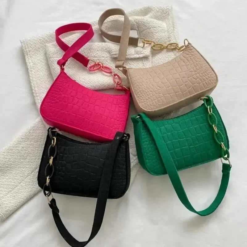Women’s Retro Gentle Temperament Small Square Bag | Sophisticated Felt Underarm Shoulder Bag | Fashion-Forward Autumn Handheld Bucket Bag | Elegant "Yankee" Inspired Casual Handbag Luxegan