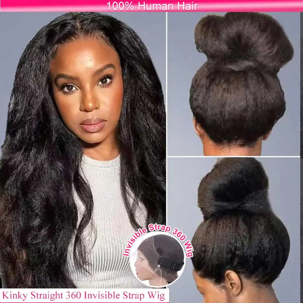 Invisi-Strap 360 HD Glueless Wig | Sophisticated "Yaki Straight" Frontal Silhouette | Elegant 250% - view 5