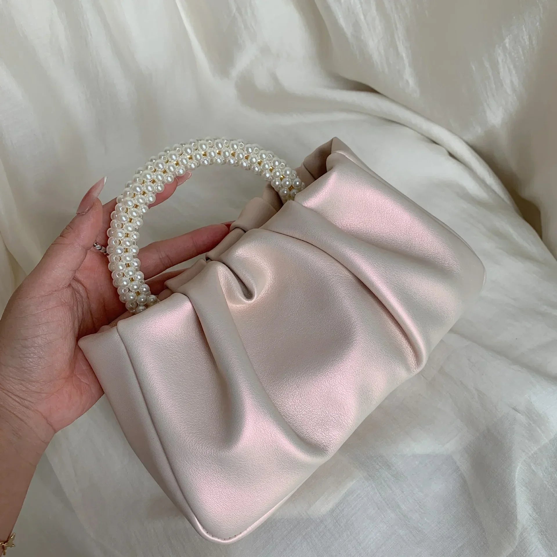 Fashion Pearl Handle Dinner Clutch | Luxury Designer Shoulder Bag Luxegan