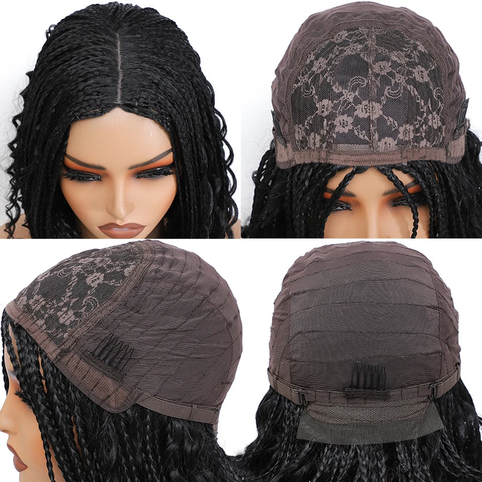 New Style Bob Box Braided Wigs For Black Women 12inches Synthetic Box Braids Crochet Hair Wigs On Sale Clearance Short Black Wig Luxegan