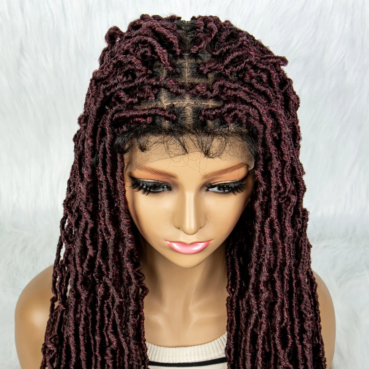 Pink & Blue Braided Wig | Full Lace Butterfly Locs & Dreadlocks