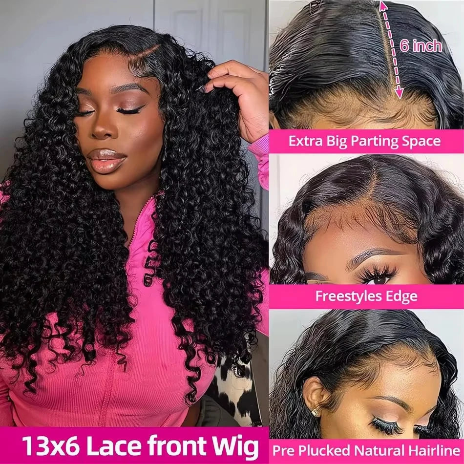 30 & 40-Inch Burmese Curly HD Lace Frontal Wig | Sophisticated 250% Density 13x6 & 13x4 Transparent Lace | Elegant "Brazilian Remy" Ultra-Long Silhouette | "Dignified" Pre-Plucked Deep Wave Human Hair for Radiant Versatile Styling Luxegan