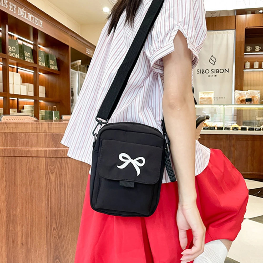 Fashionable Mobile Phone Bag | Bow Messenger & Crossbody Purse Luxegan