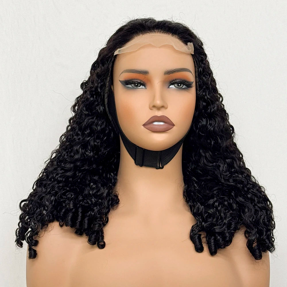 Burmese Curly Glueless Lace Wig | Sophisticated "300% Ultra Density" Silhouette | Elegant 5x5 Transparent Lace Frontal | "Dignified" High-Performance 12A Double Drawn Essential for Radiant Versatile Styling Luxegan