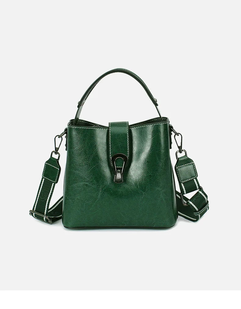 100% Genuine Leather Women's Handbag | Crossbody Bag, Ladies' Retro Shoulder Bag, Commuter & Shopping Bag