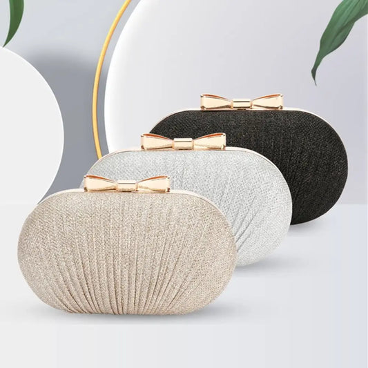 Elegant Rhinestone Egg Clutch | Hard Chain Shoulder Bag Luxegan