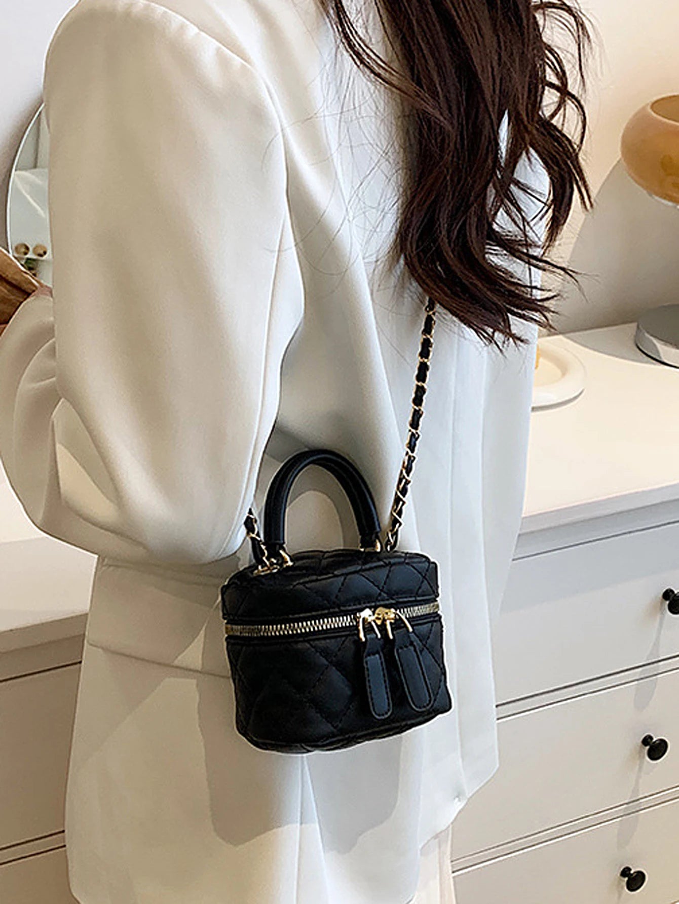 New Mini Quilted Chain Diamond Checkered Women's Crossbody Bag | Fashion Mini Designer Handbag High Quality PU Women's Small Bag Luxegan
