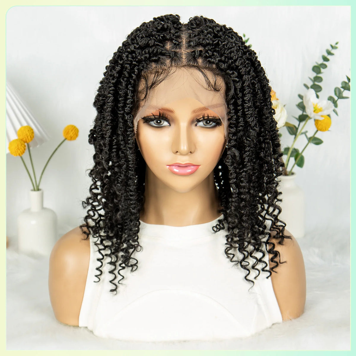 14 Inch Twisted Knotless Box Braids Wig | Full Lace | Baby Hair