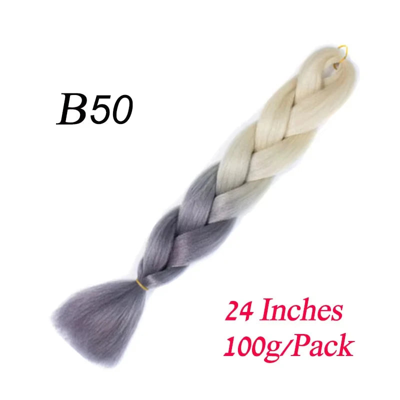 Lihui 24 Inch Pre-Stretched Synthetic Braiding Hair – Kanekalon Jumbo Braid | 100g | 100+ Ombre Colors