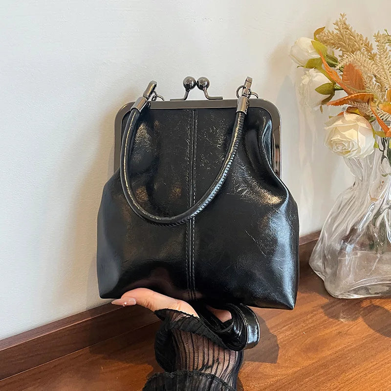 Vintage Style Brown Shell Handbag | Versatile Designer Shoulder Bag for Women | Premium PU Leather Lady's Crossbody Purse | Minimalist Fashion Shell Bag Luxegan