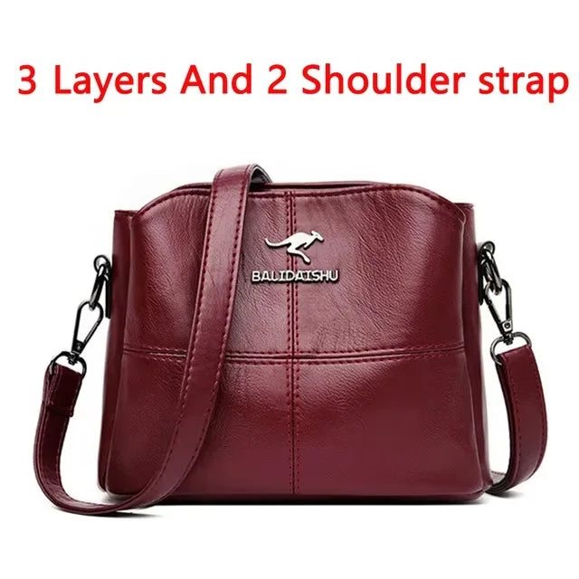 Genuine Soft PU Leather Handbags for Women | Vintage Shoulder Tote Bag & Large Capacity Purse