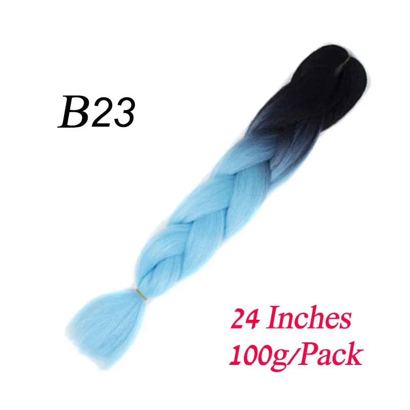 Lihui 24 Inch Pre-Stretched Synthetic Braiding Hair – Kanekalon Jumbo Braid | 100g | 100+ Ombre Colors