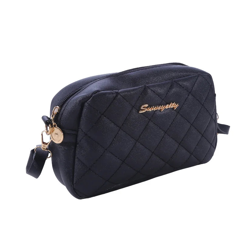 Women's Square Single Shoulder Bag | Solid Color PU Handbag & Female Fashion All-match Messenger Bags (Casual Phone Bag) Luxegan