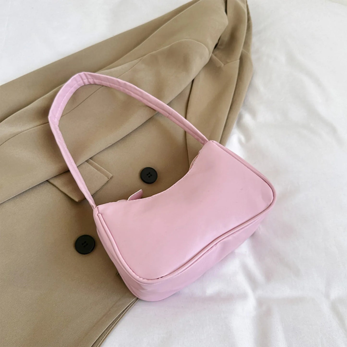 Retro Women's Solid Color Zipper Phone Bag | Hand Bag, Shoulder Bag & Armpit Bag (Mochilas Para Mujer, Mochila Y2k) Luxegan
