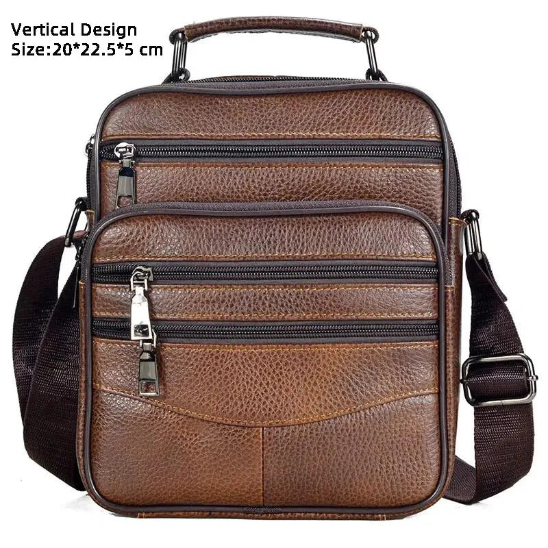 Hot Fashion Men's Genuine Leather Messenger Bag | Luxury Brand Soft Crossbody for Mini Pad & Shoulder Use Luxegan