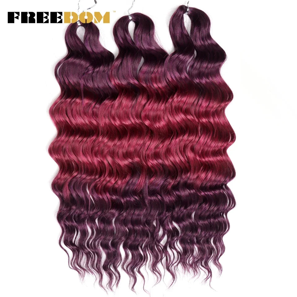 FREEDOM Synthetic Water Wave Crochet Braiding Hair 24 Inch – Ombre & Multi-Tone | 88 Colors | 300g - view 40