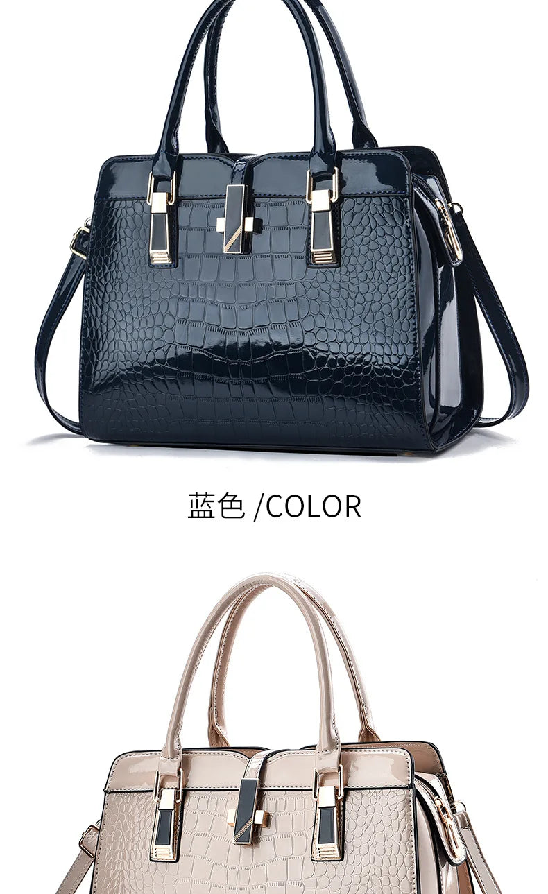Luxury Brand Designer Women's Handbag | Large Capacity Single Shoulder Crossbody Bag & Crocodile Pattern Commuting Tote Luxegan