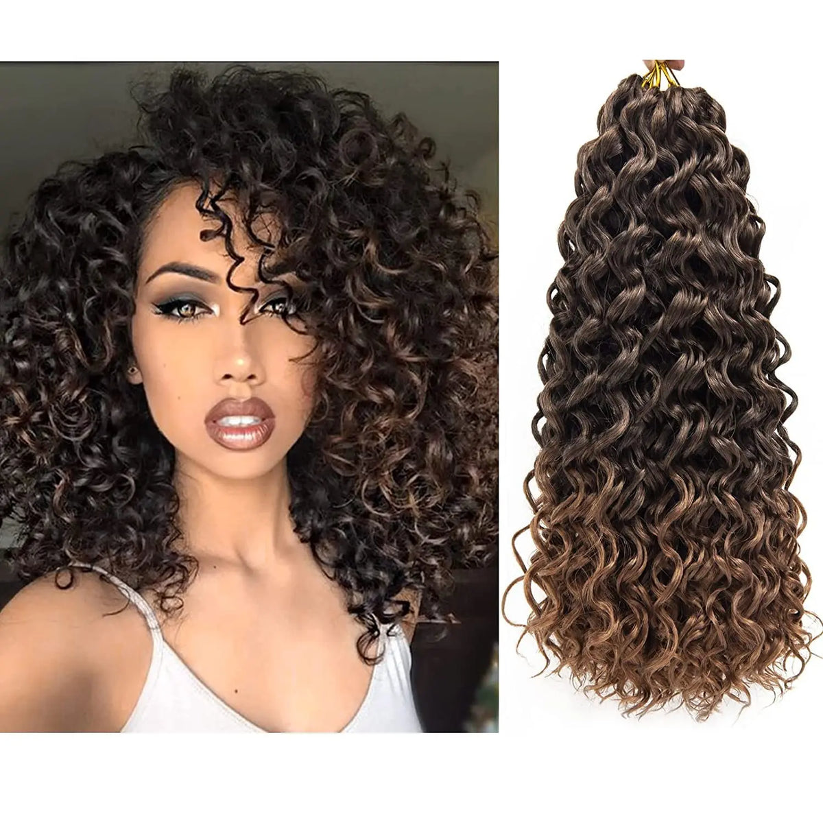 GoGo Curl Deep Wave Crochet Hair | 12 Inch | Synthetic Luxegan