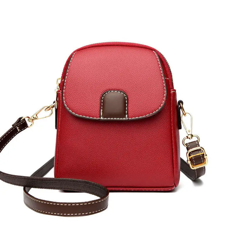 Fashion Leather Crossbody Bag for Women | Mini Shoulder Bag & Flip Zipper Messenger Bag (Students' Small Handbag) Luxegan
