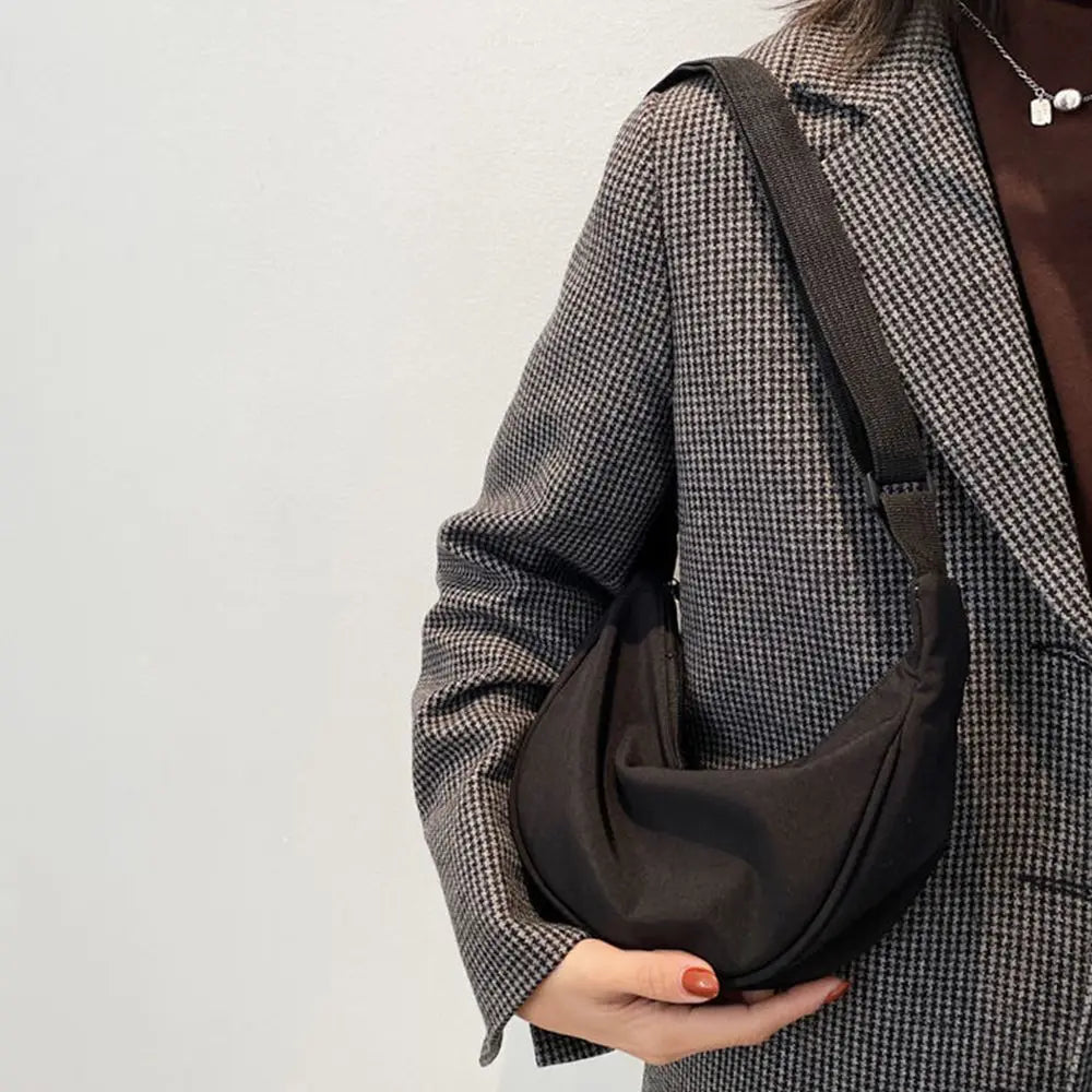 Nylon Half-Moon Shoulder Bag | Portable Crossbody & Underarm Bag Luxegan