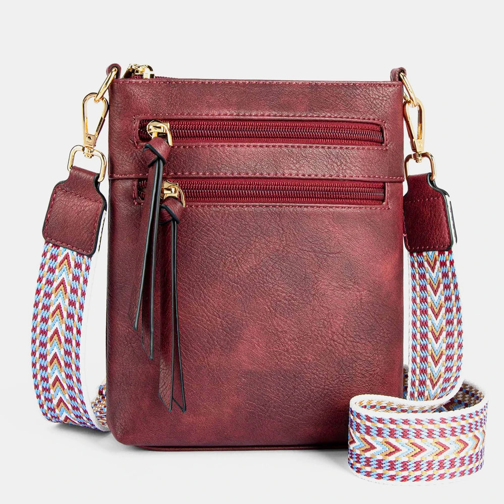 New Casual Double Zipper Crossbody Bag | Sophisticated Retro Simple Phone Bag | Elegant Women’s Single Shoulder Handbag | Luxury Multi-Functional PU Leather Satchel with "Dignified" Soft Finish Luxegan
