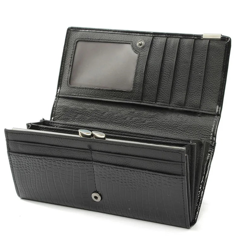 Women PU Leather Handbag Crocodile Pattern Long Wallet Large Capacity Clutch Phone Bag Coin Purse Card Card Holder for Party