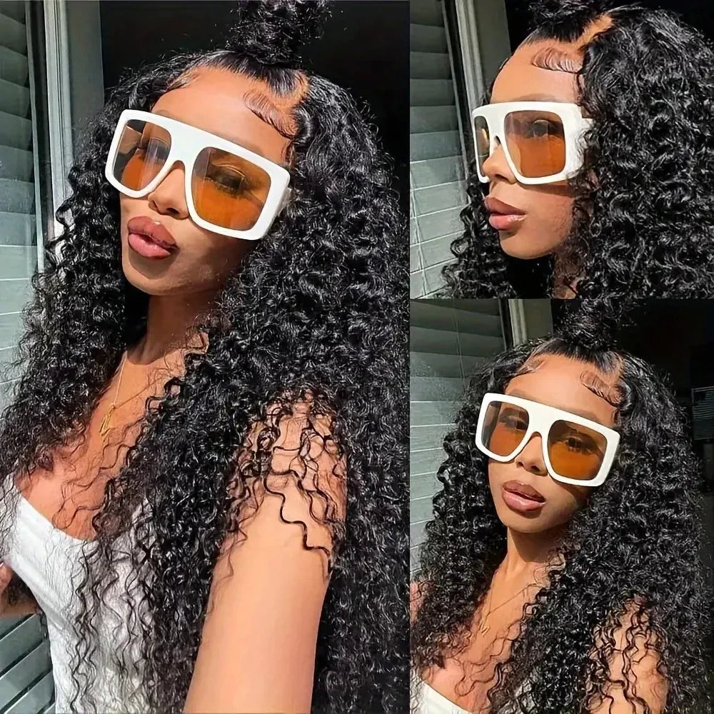 230% High-Density Deep Wave Frontal Wig | Sophisticated 13x6 HD Lace Frontal | Elegant Vietnamese Human Hair Lace Closure Wig | "Dignified" Deep Curly Medium-Length Remy Hair for Voluminous Styling Luxegan