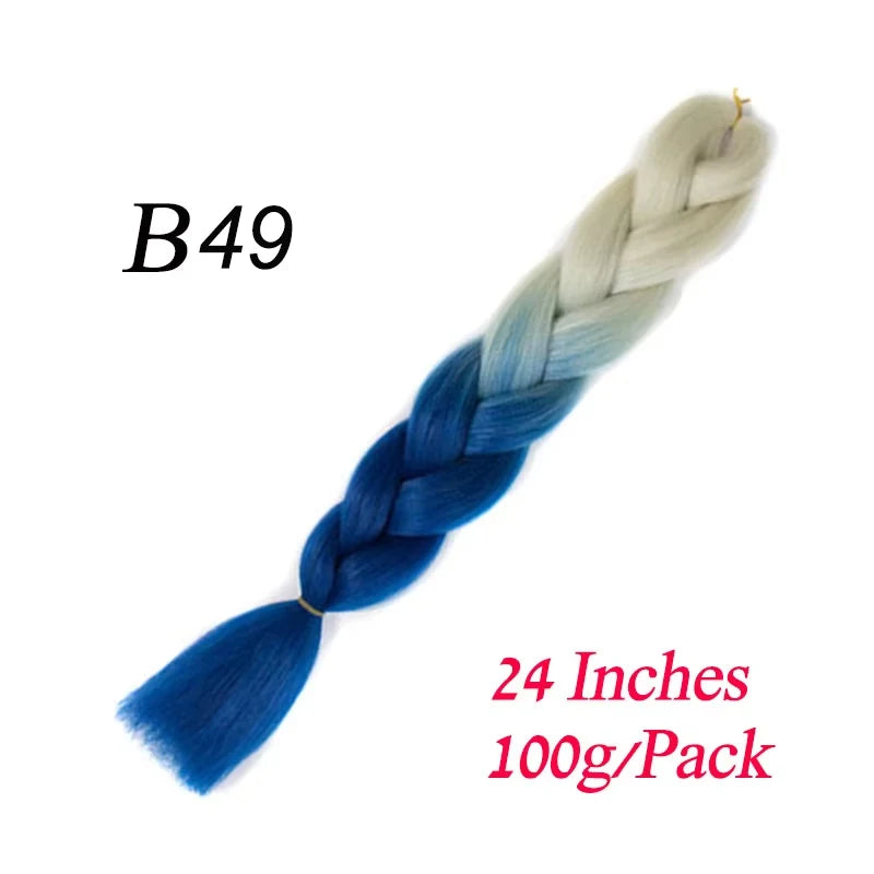 Lihui 24 Inch Pre-Stretched Synthetic Braiding Hair – Kanekalon Jumbo Braid | 100g | 100+ Ombre Colors