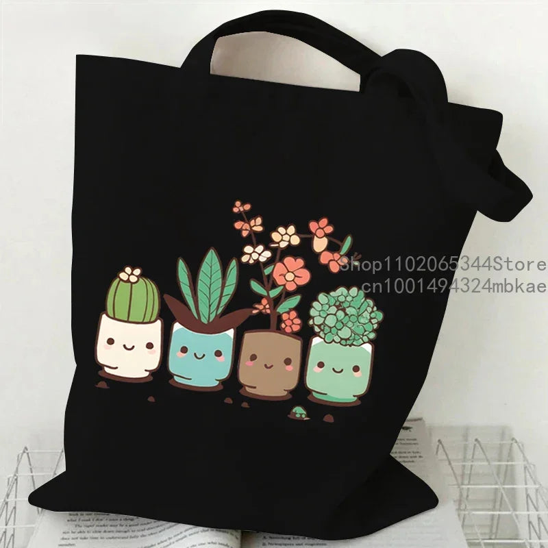 Vintage Radish Canvas Tote Bag | Women Gardening Lover Beach Shoulder Bag | Funny Phytology Travel Shopping Bags Plant Style Handbag Luxegan