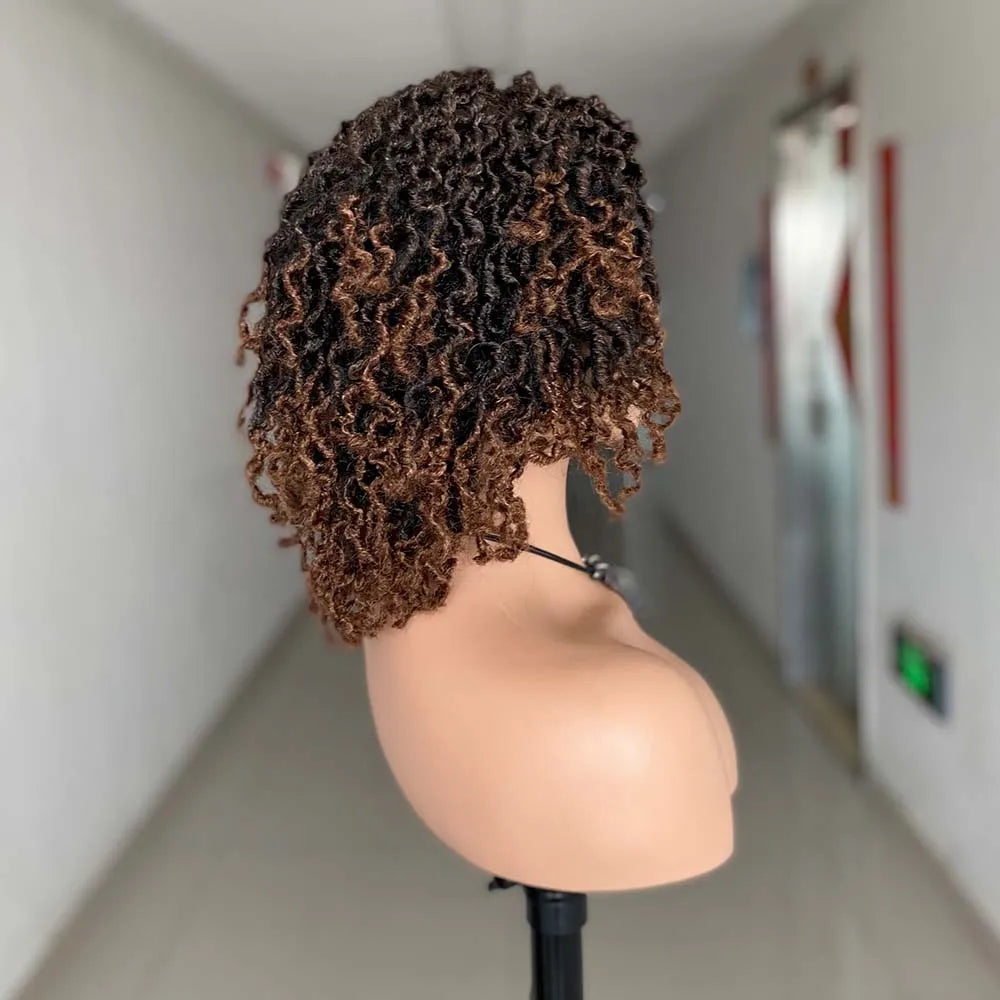 Afro Curly Faux Locs Dreadlock Wig | Crochet Cap | 4 Colours