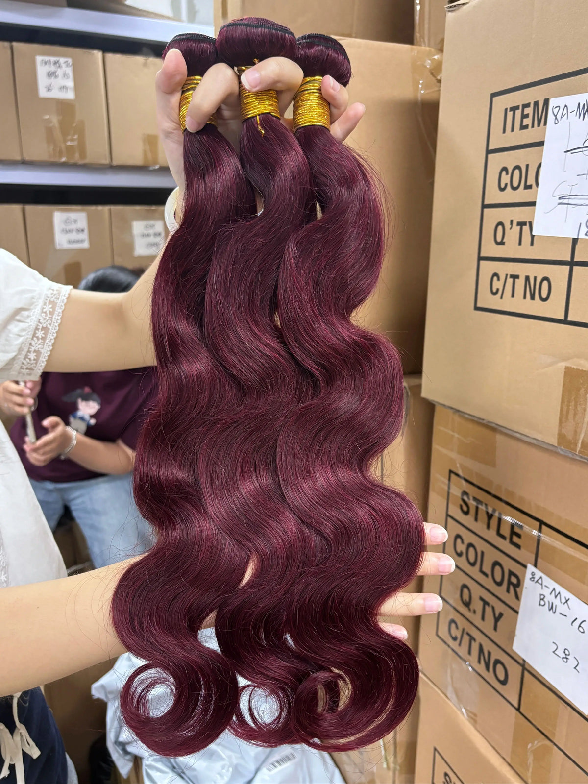 Burgundy Body Wave Human Hair Bundles – 99J Red Colored Brazilian Remy Hair Luxegan