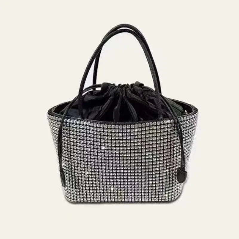 Glamorous Rhinestone Pearl Stage Bag | Women's Sparkly Evening Clutch & Luxury Performance Purse (Large Capacity Crossbody Shoulder Bag) Luxegan