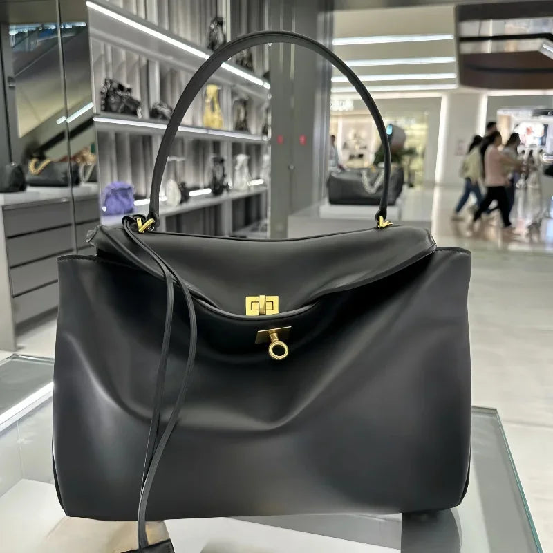 Microfiber Ostrich Square Tote | Soft Designer Banquet Bag Luxegan