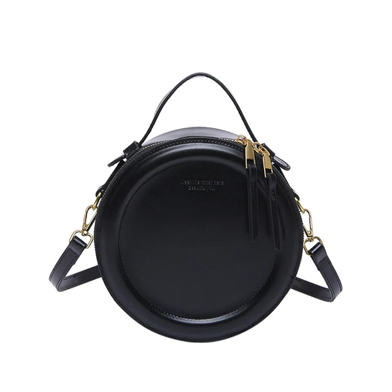 Round Crossbody Bags for Women | High Quality PU Leather Designer Shoulder Bag & Female Clutch Purse (Solid, Soft) Luxegan