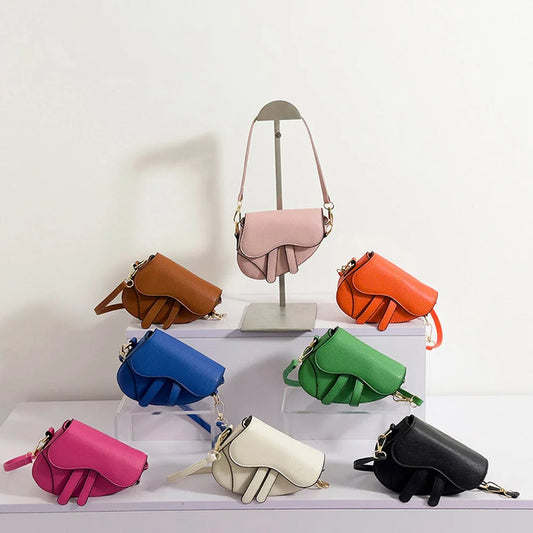 Mini Solid Saddle Crossbody | Soft Fashion Messenger Bag Luxegan