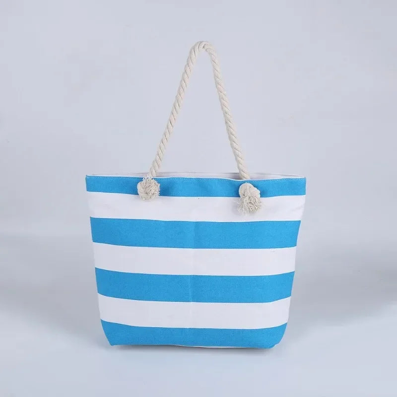 Large Waterproof Beach Tote Bag | Zipper Shoulder & Pool Bag Luxegan